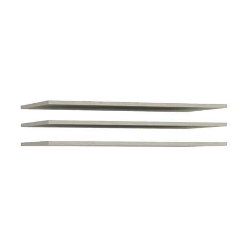 Forte ECONOBOX Einlgeböden 3-er Set, Moderne Zusatzböden für ECONOBOX Kleiderschränke, Schlafzimmer, Holzwerkstoff, Grau Textilnachbildung, 77,3 cm breit x 42 cm hoch x 1,5 cm tief