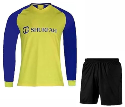 Image of AL Nasser Away Football Club Team Jersey with Black Shorts 2023-24 for Boys and Men