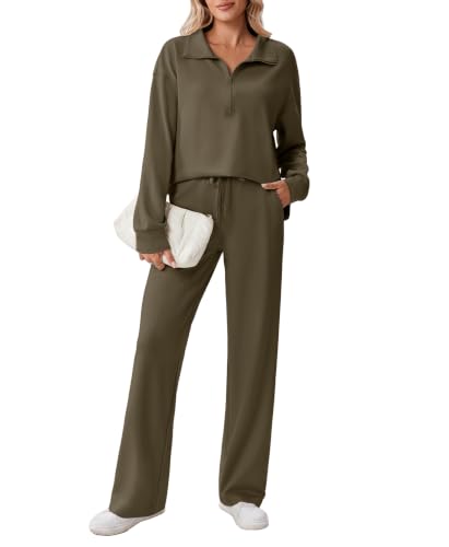 Image of PINSPARK 2 Piece Sets for Women 1 /2 Zip Sweatsuit 2026 Matching Outfit Fall
