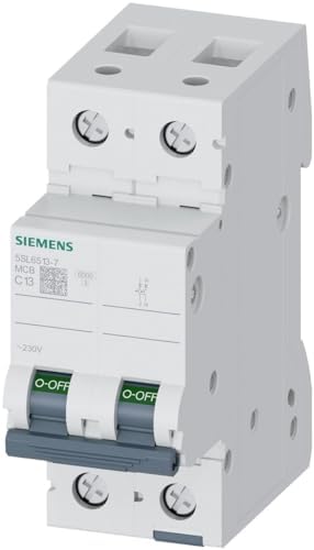 Siemens 5SL6 Miniaturüberlastschalter Typ C, Pol 1-polig 13A 230V ac, Abschaltvermögen 6 kA SENTRON 72 V dc