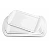 LIFVER Large Serving Platter Set, 16"/14"/12" 3-Piece White Porcelain Platters for Food, Serving Dishes Oven Safe Dinner Plates, Serving Trays Perfect for Entertaining and Appetizers