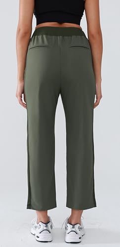 Women's Mid Rise Ankle Pants Golf Pants Women with Pockets Lightweight Activewear Lounge Pants3