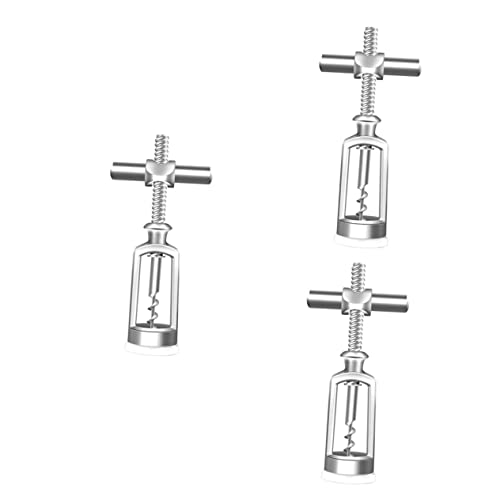 Alipis 3Pcs Wine Opener Beer Bottle Opener Wedding Set Screw Remover Antique Bottle Corkscrew Multitools Wine Opener Corkscrew Wine Bottle Lid Remover Multi-Functional Wine Openers Silver #TOP25