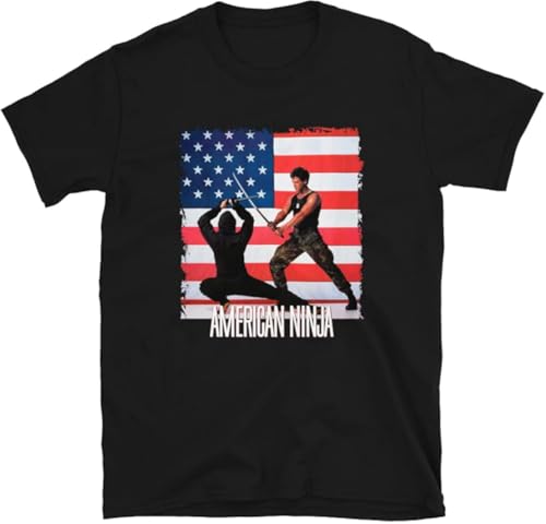 American Ninja Martial Arts Action Classic Film Movie Michael Dudikoff Black Star Warrior Militar Base Cult T-Tshirts Camisetas y Tops(Small)