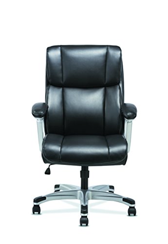 Sadie Executive Computer Chair- Fixed Arms For Office Desk, Black Leather (Hvst315) #TOP1