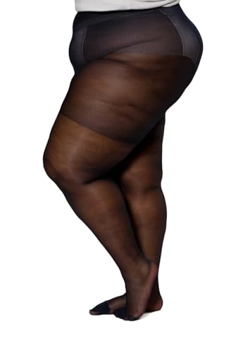 Image of Silky Toes Plus Size 20D Sheer Pantyhose for Women | 1-4 Pairs Durable Queen Tights with Reinforced Toe, High-Waist Stockings