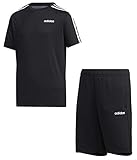 T-Shirt mit Rundhalsausschnitt und verstellbaren Shorts mit Kordelzug