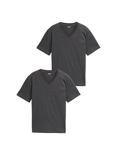 TOM TAILOR Camiseta para Hombre, 11086 - Dark Grey Melange, XL
