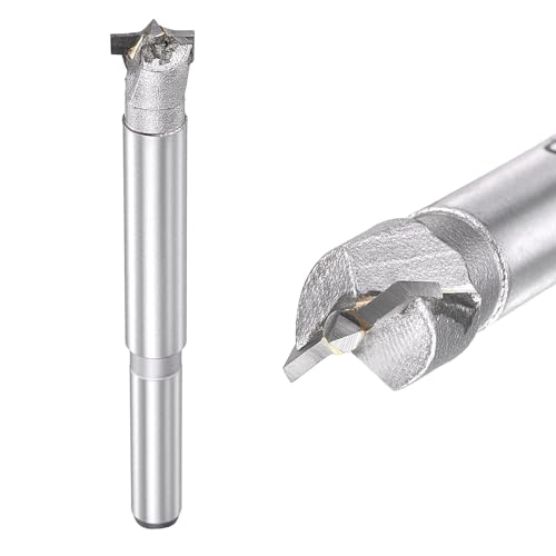 Image of DTGN 10mm Forstner Drill Bit 25/64" - 1Pack - Good for Wood Plastic Plywood - 2 Flutes Tungsten Carbide Woodworking Hole Saw Cutter with Round Shank - Silver