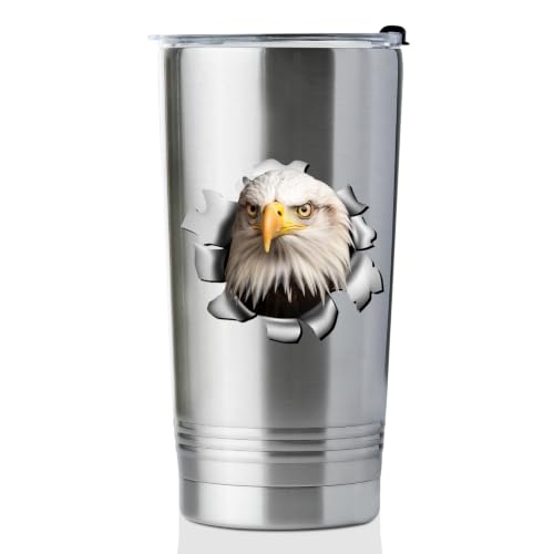 Onebttl Eagle Gifts for Men, Unique Bald Eagle 20oz Tumbler - Gray