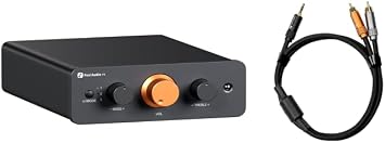 Fosi Audio P4 Mini Preamp with 3 RCA Inputs, Home Audio Stereo Pre amp and 3.5mm to RCA Cable 3.9Ft