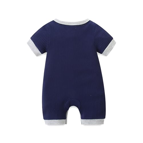 Baby Ribbed Romper Button Jumpsuit Mixed Color Infant Summer Outfits2