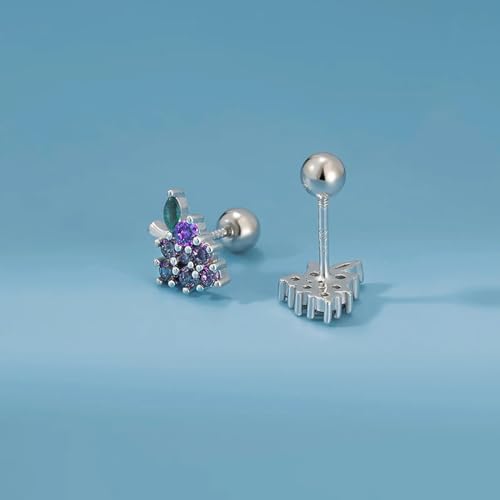 Boucles d'oreilles grappe de raisin violette anti-allergie vintage