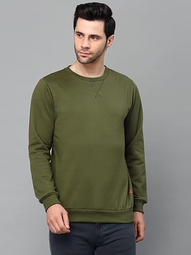Image of Rigo Fleece Printed Round Neck Sweatshirt for Men | Full Sleeves Sweatshirt for Men | Casual Wear & Stylish Sweatshirts for Men