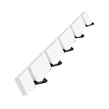 YunNasi Hakenleiste Holz Garderobeleiste mit Faltbar Haken Kleiderhaken Wand Garderobenhaken für Jacken Mäntel Schals Hüten Handtaschen (Weiß, 5 Haken,50cm)