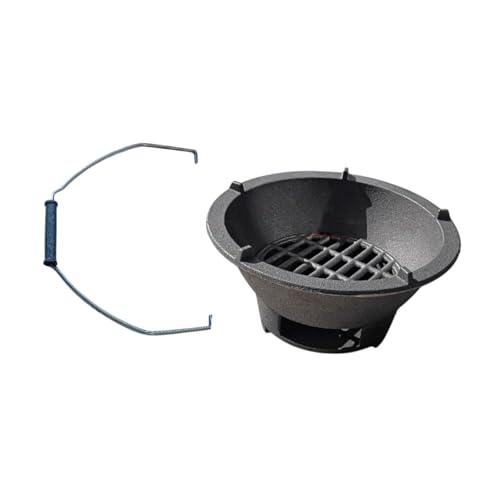 Harilla Portable Grill Tabletop -Oven Accesorios Prácticos de Hierro Fundido Grill, 25cm