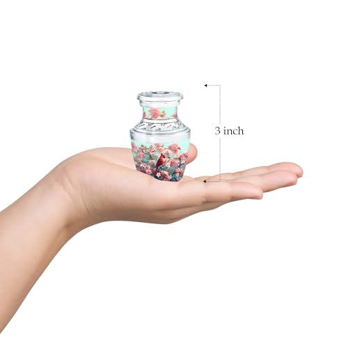 Image of Cardinal Bird Urn - Mini Keepsake Funeral Urns for Adult Ashes Women - Memorial Urns for Burial - 3 Inch