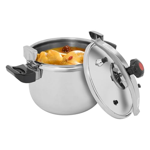 BAOCHADA Pentola a pressione professionale, in acciaio inox, 7 – 40 l, con funzioni di protezione per famiglie grandi, ideale per stufare, cuocere e cucinare, lavabile in lavastoviglie, resistente al