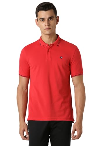 Van Heusen Men’S Solid Regular Fit Polo (Vskpwrgfv09218_Cardinal Red_S)