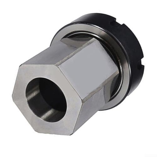 ER40 ER32 ER25 - Soporte hexagonal para máquina de grabado de torno CNC, perforación de agujeros cruzados, acero duro, color plateado y negro (ER32)