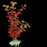 Ruilogod Decoración de Hierbas de Planta plástica Naranja para el Estanque del Acuario