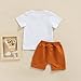 Newborn Baby Boy Clothes Summer Short Sleeve T-shirt Tops Solid Color Shorts 3 6 9 12 18 Months Boy Casual Outfits (Bro White, 3-6 Months)