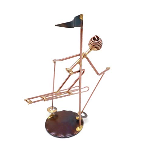 Ski Downhill Collectible Handmade Metal Art Figurine, Desk Accessories, Trophy, Boss Gift, Office Décor, Outdoor Sports, Skiing