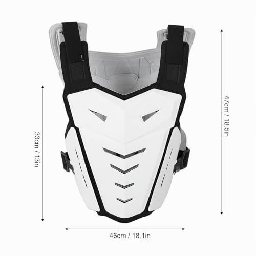 Protection de poitrine de motocross, légère et réglable, coque en polyéthylène, amortissant les chocs, gilet blindé de moto en mousse, double protection pour l'équitation vers l'arrière