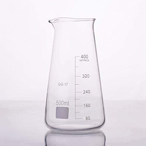 Laboratorio 3 Pezzi 500ml Becher Conico a Forma di Triangolo per Laboratorio di Chimica Bilancia Laboratorio di Misurazione Addensato Educazione Forniture per Ufficio Scienza (Capacity : 500ml)
