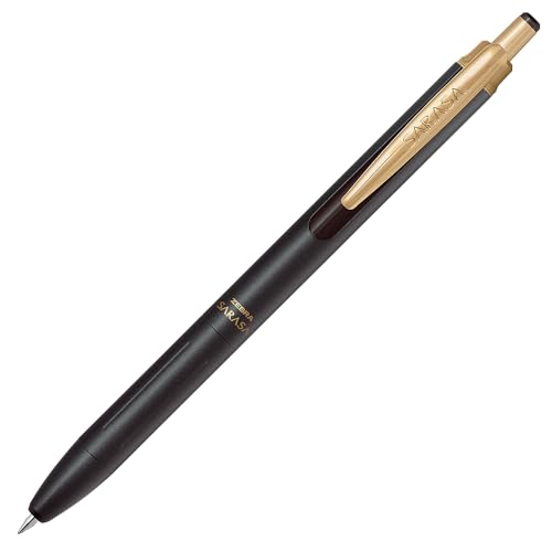 Stylo gel Zebra Sarasa Grand corps en métal élégant écriture fine encre vintage noir sépia