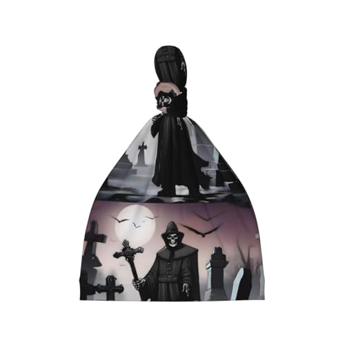 Baby Beanie a TombstoneTerrors Knotted Hat - Soft, Warm, Comfortable, Headwear for Newborns, 0-6 Months Black