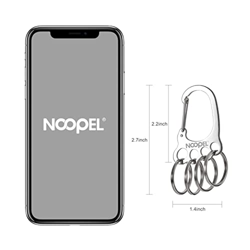 Noopel Keychain Carabiner Clip 2 Pack Stainless Steel Quick Release Keyring Set For Men Women #TOP1