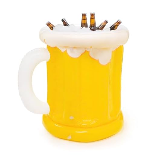 Inflatable Beer Mug Cooler for Pool Party Supplies, BBQ, Beach Parties (23 in)