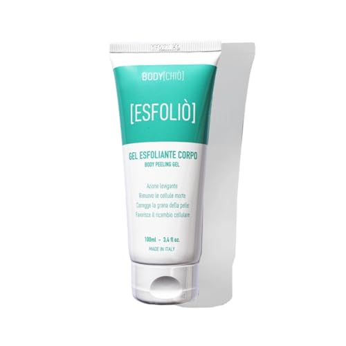 CHIÒ NATURAL COSMETICS - Exfoliante, gel exfoliante corporal, elimina las células muertas, refina la textura de la piel, deja la piel suave, lisa y tersa, ideal para todos los tipos de piel, 100 ml