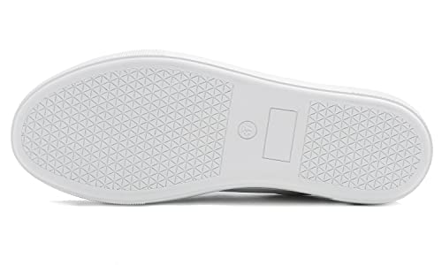 Feversole Women's Featured Pu Leather Colorful Lace-Up Sneaker Platform White Size 8.5 M Us #TOP5