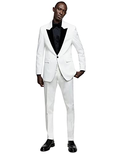 Costume de pointe revers haut de gamme pour homme avec veste cintrée et pantalon de dîner