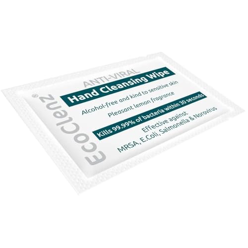 Toallitas de limpieza antivirales para manos, caja de 1000 sobres envueltos individualmente, fragancia de limón