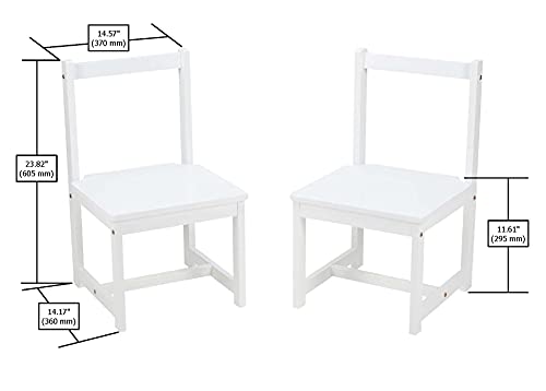 Amazon Basics Solid Wood Kids Activity Chair Set, 23.8-Inch Height - 2-Pack, White #TOP7
