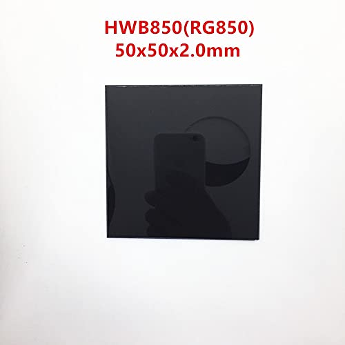 50x50x2.0mm 850nm Ivre Filtre à Passage Long Infrarouge HWB850 RG850 Verre Absorbant la lumière Visible