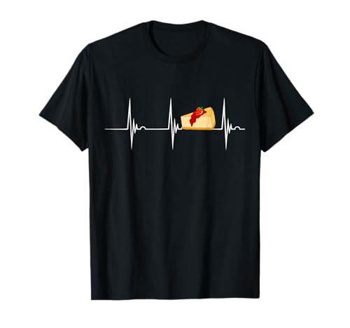 Cheesecake Heartbeat ECG Pulse Cheese Cake Cake T-Shirt