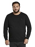 TOM TAILOR Herren Plussize Basic Pullover mit Logo-Stickerei 1024149, 10617 - Black Grey Melange, 3XL - Große Größen