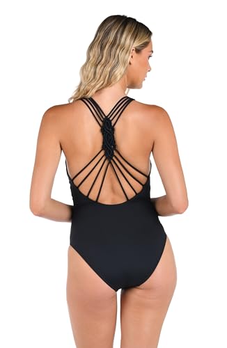 Maillot de bain une pièce en macramé Island Goddess noir taille 16