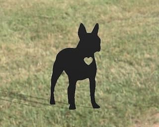 Dog Metal Yard Art,Boston Terrier,Dog Metal Gift For Garden,Outdoor Garden Stake Decor Art,Cute Pet Memorial,Sympathy Gift for Mom Dad,Pet Decor for Backyard Patio Kitchen Turf.