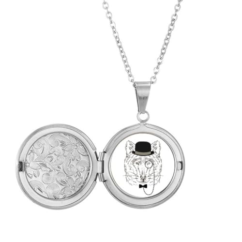 Collier pendentif loup et nœud en verre : cadeau anniversaire idéal