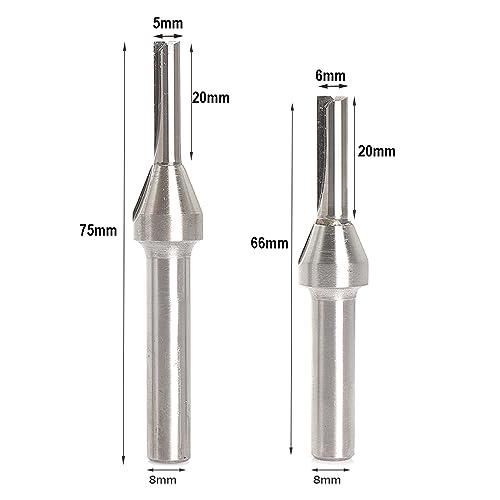 Sinoprotools Nutfräser 8mm Schaft, 4 Stück Gerade Oberfräsen-Bits Set, Holz Fräser Router Bit, Handfräse Holzfräser Fräser Zubehör, Geeignet Zum BesäUmen und Nutfräser 2/3/5/6mm