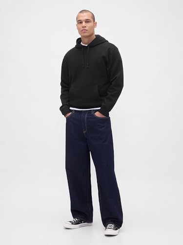 Image of Gap Men Printed Cotton Blend Relaxed Fit Full Sleeve Hoodie