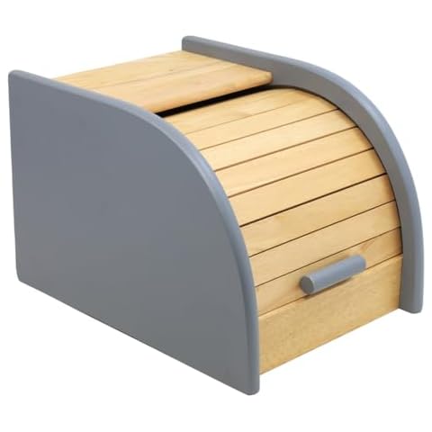UNIQUE HOME LIVING Mini Bread Bin with Roll-Top Lid Cover