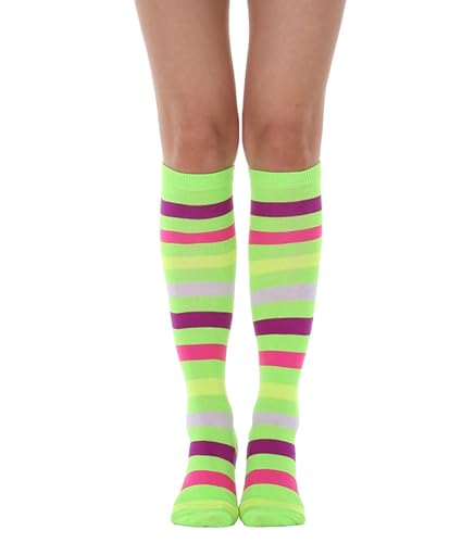 Image of Striped Knee High Socks for Women Outdoor Sport Athletic Stripe Casual Tube Socks