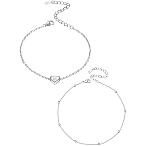 ChicSilver 925 Sterling Silver Anklet Jewelry Set for Women, Simple Dainty Ankle Bracelet for Beach Party(with Gift Box)