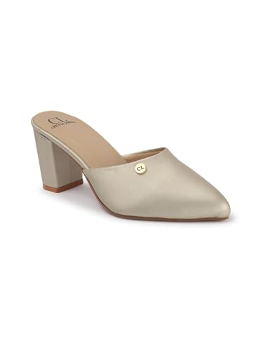 Image of Carlton London Women Comfortable Fashion Pointed Toe Heeled Mule Shoes for Daily use, Office use, Casual use